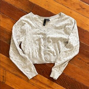 Polka dot cropped sweater